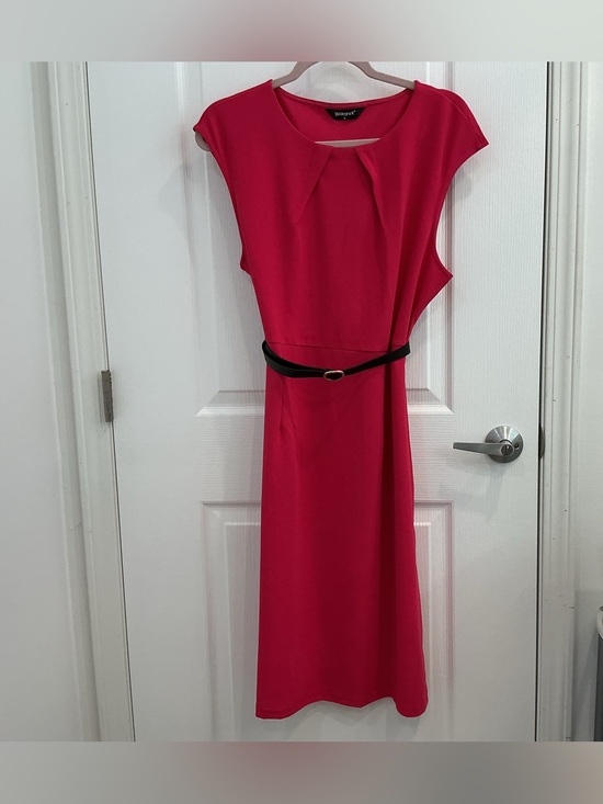 Alegra K Dresses & Skirts - Alegra K Fuchsia Cap-Sleeve Dress with Belt